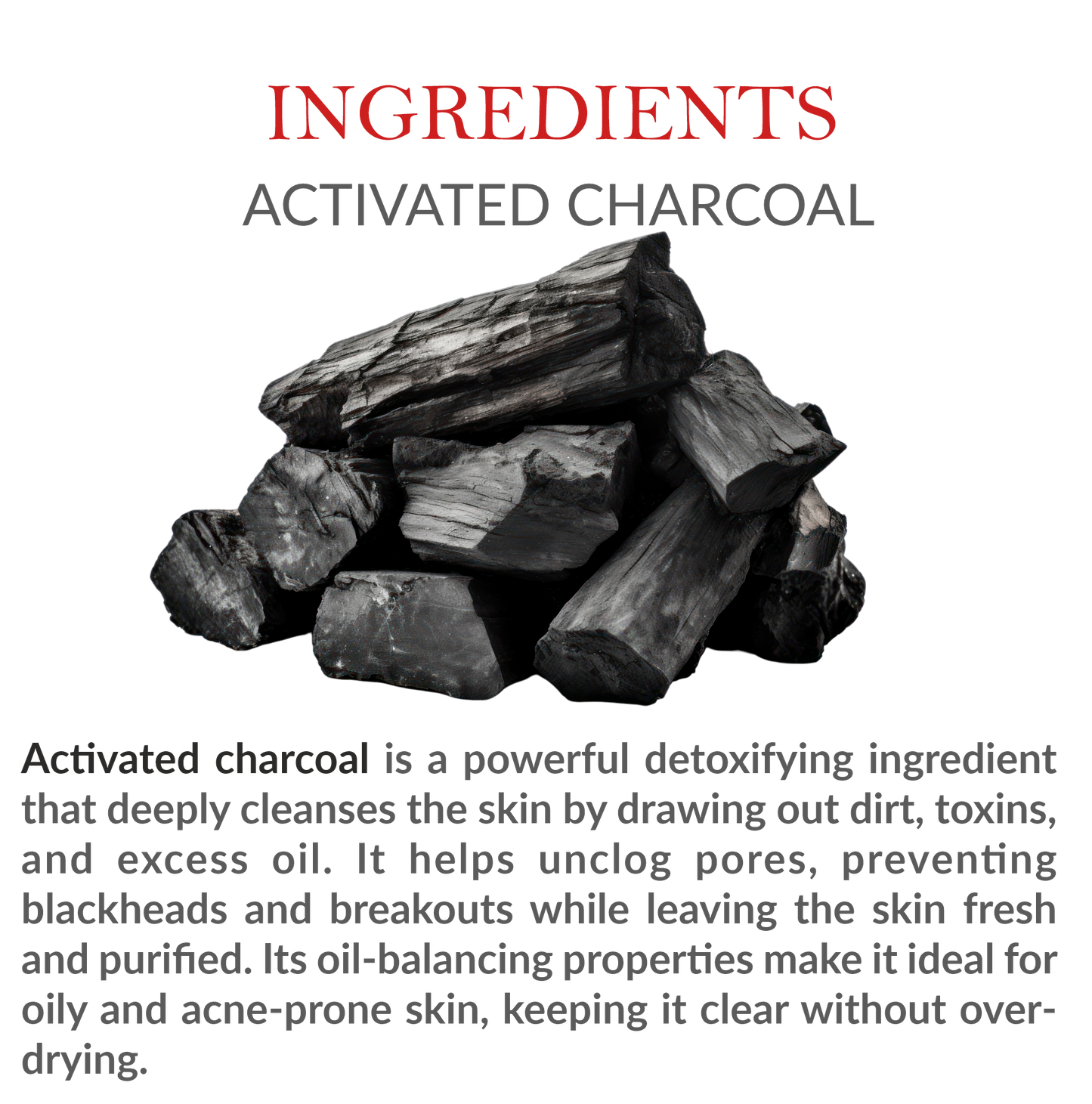 Natural Ingredients in Mountain Ayurveda Charcoal Face Wash – Activated Charcoal, Neem & Aloe Vera