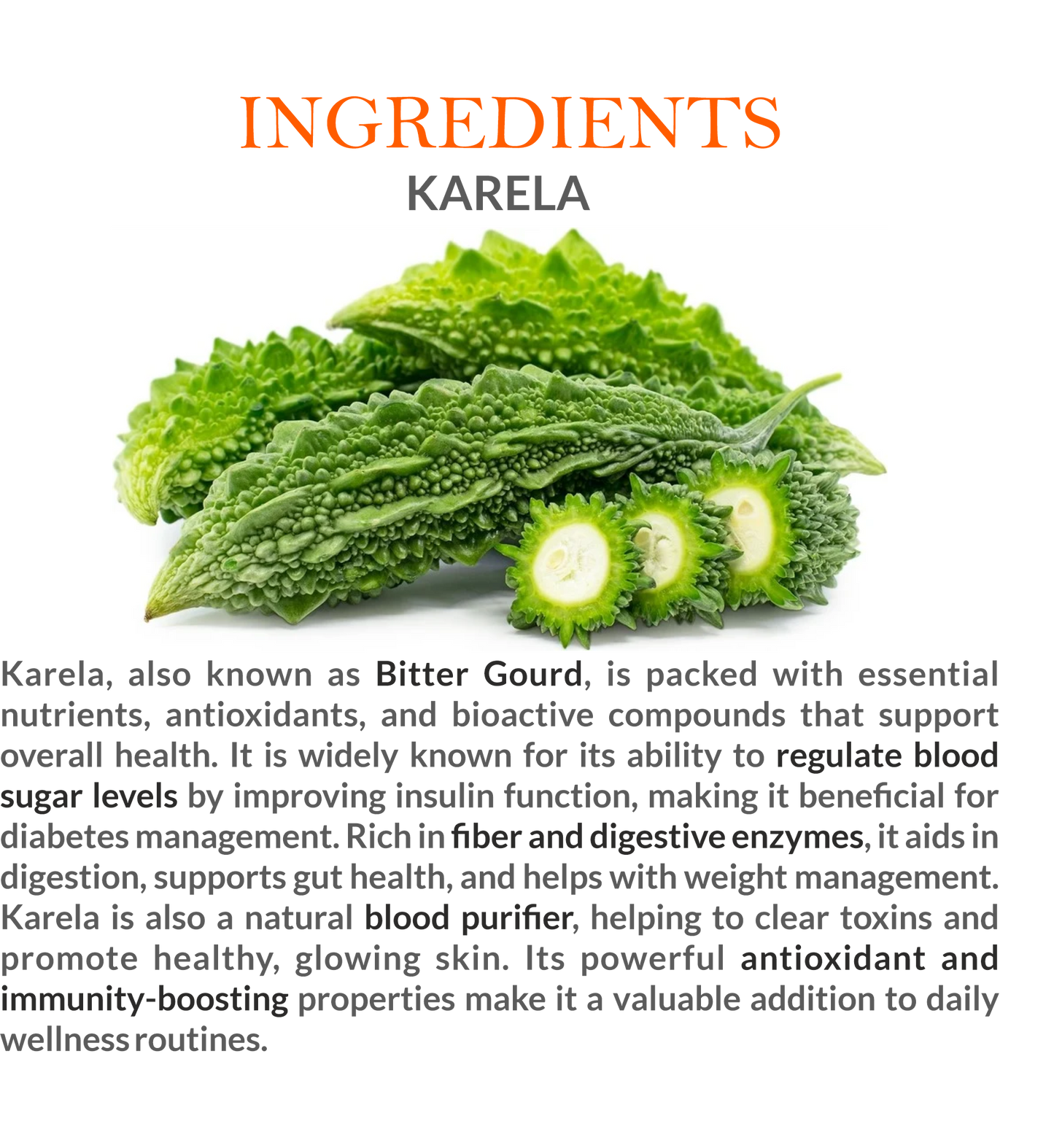 Natural Ingredients in Mountain Ayurveda Karela Powder – 100% Pure Bitter Gourd Extract