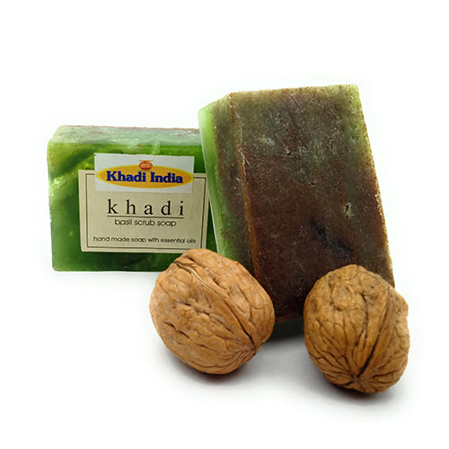 khadi basil scrub soap