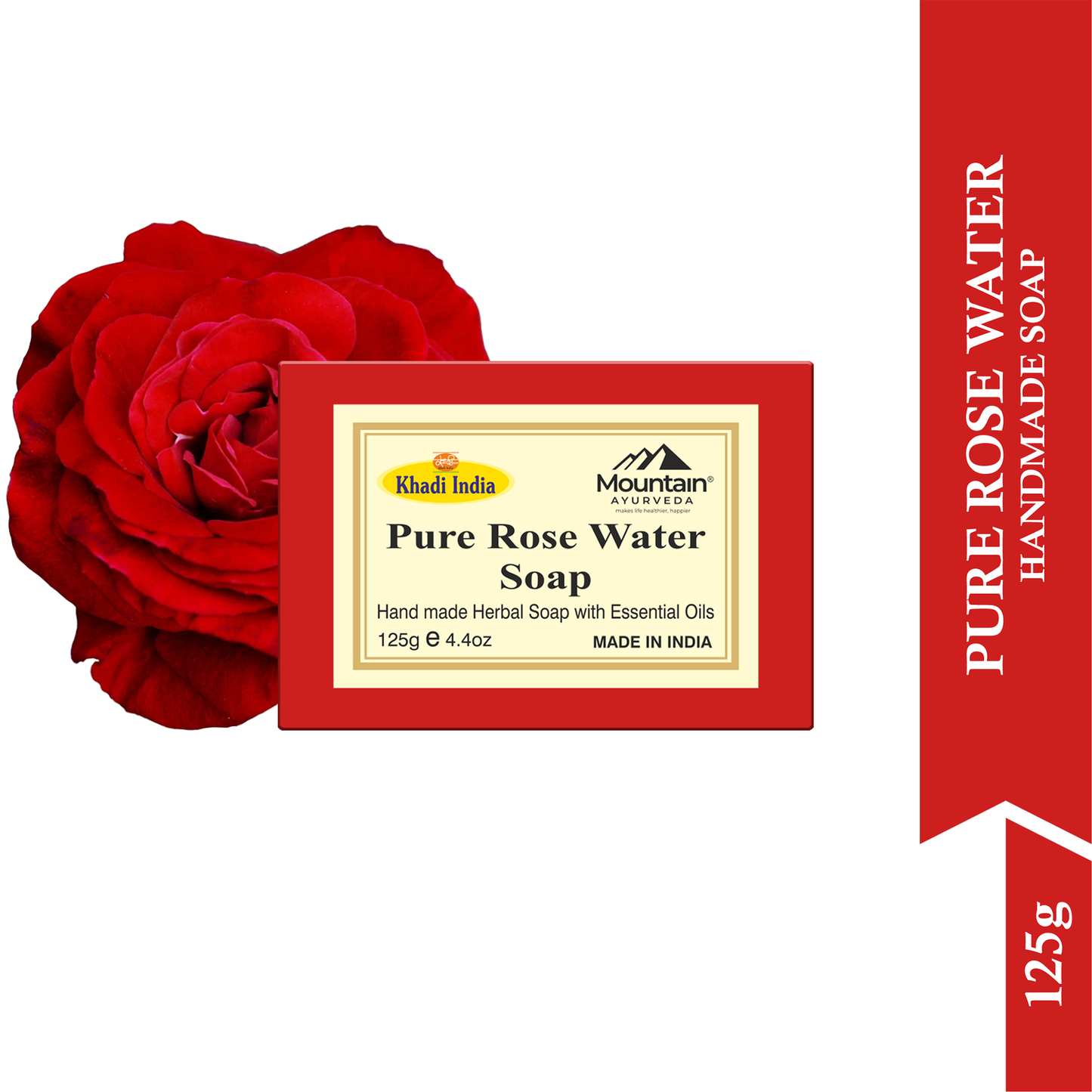 Khadi Rose Water Soap 125g (Pack of 3)