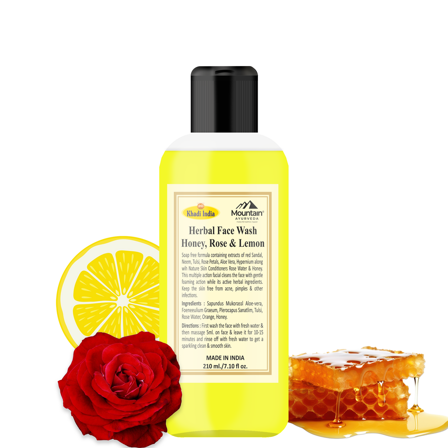 Khadi Honey Rose & Lemon Herbal Face Wash 210 ml