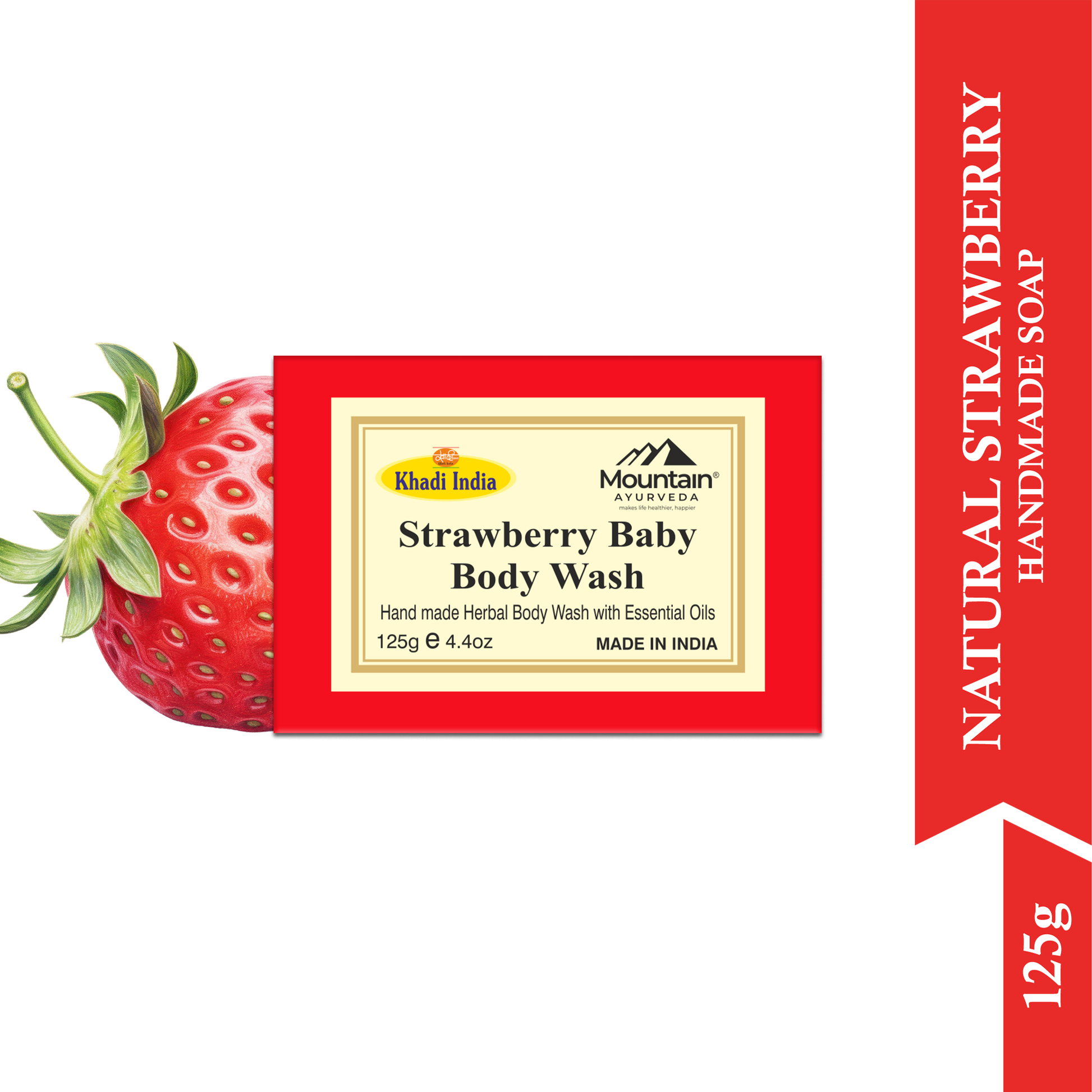 Khadi Strawberry Soap 125g