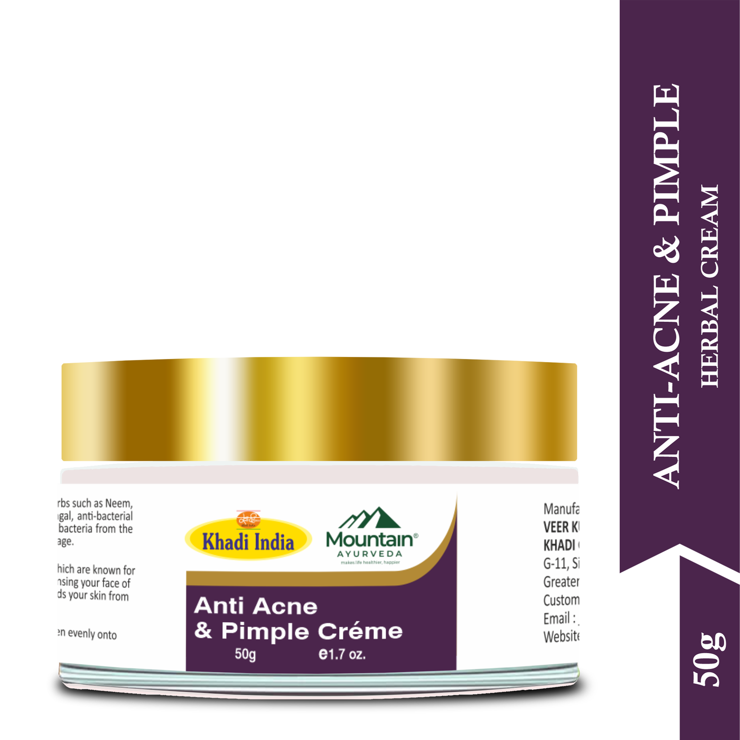 Mountain Ayurveda 50g Anti-Acne & Pimple Cream – Herbal Solution for Clear Skin