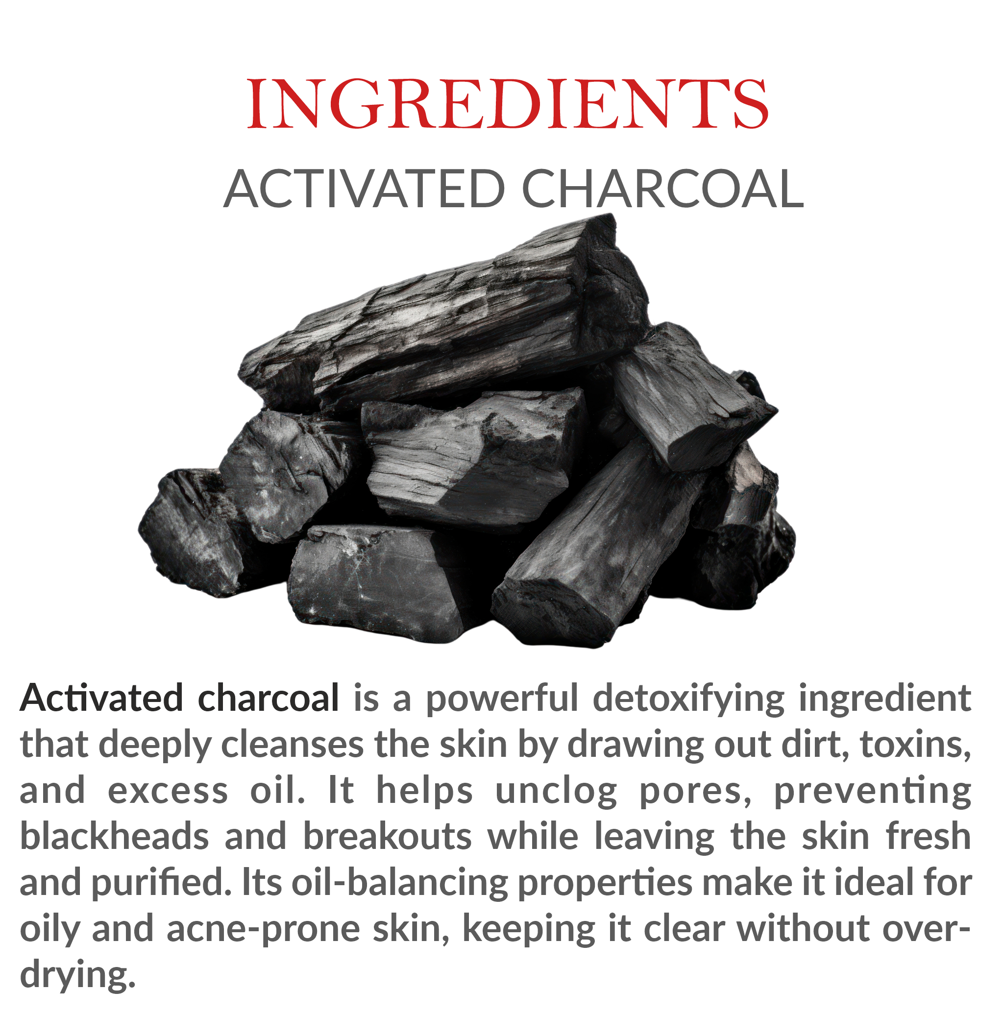 Natural Ingredients in Mountain Ayurveda Charcoal Face Wash – Activated Charcoal, Neem & Aloe Vera