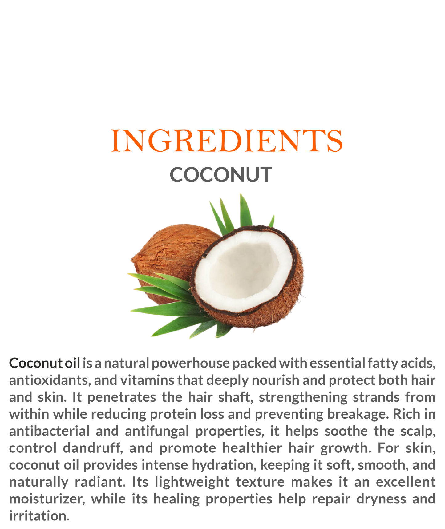 Natural Ingredients in Mountain Ayurveda Coconut Oil – Pure Cold-Pressed Coconuts