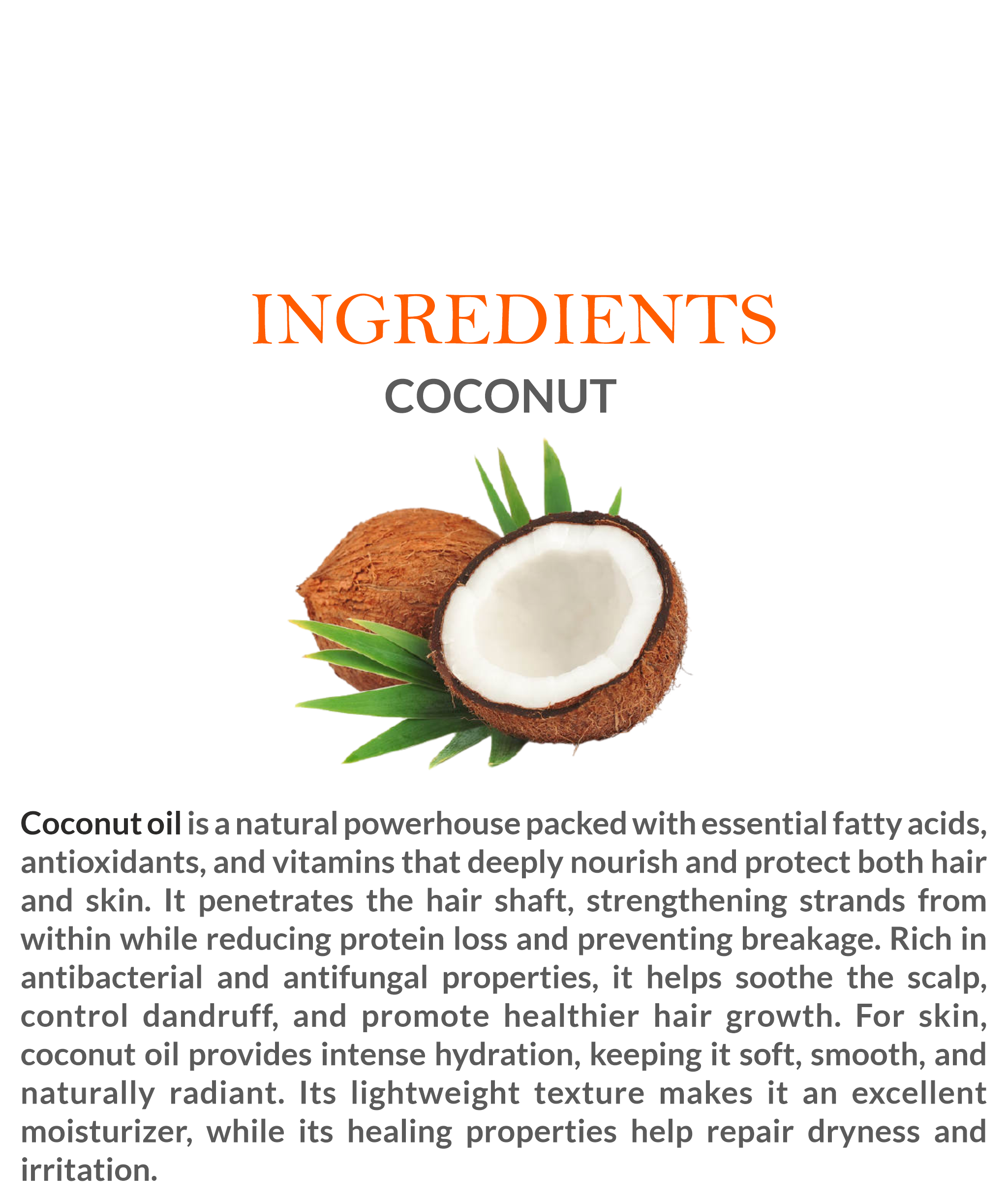 Natural Ingredients in Mountain Ayurveda Coconut Oil – Pure Cold-Pressed Coconuts