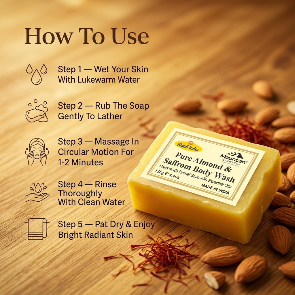 how_to_use_khadi_almond_saffron_soap