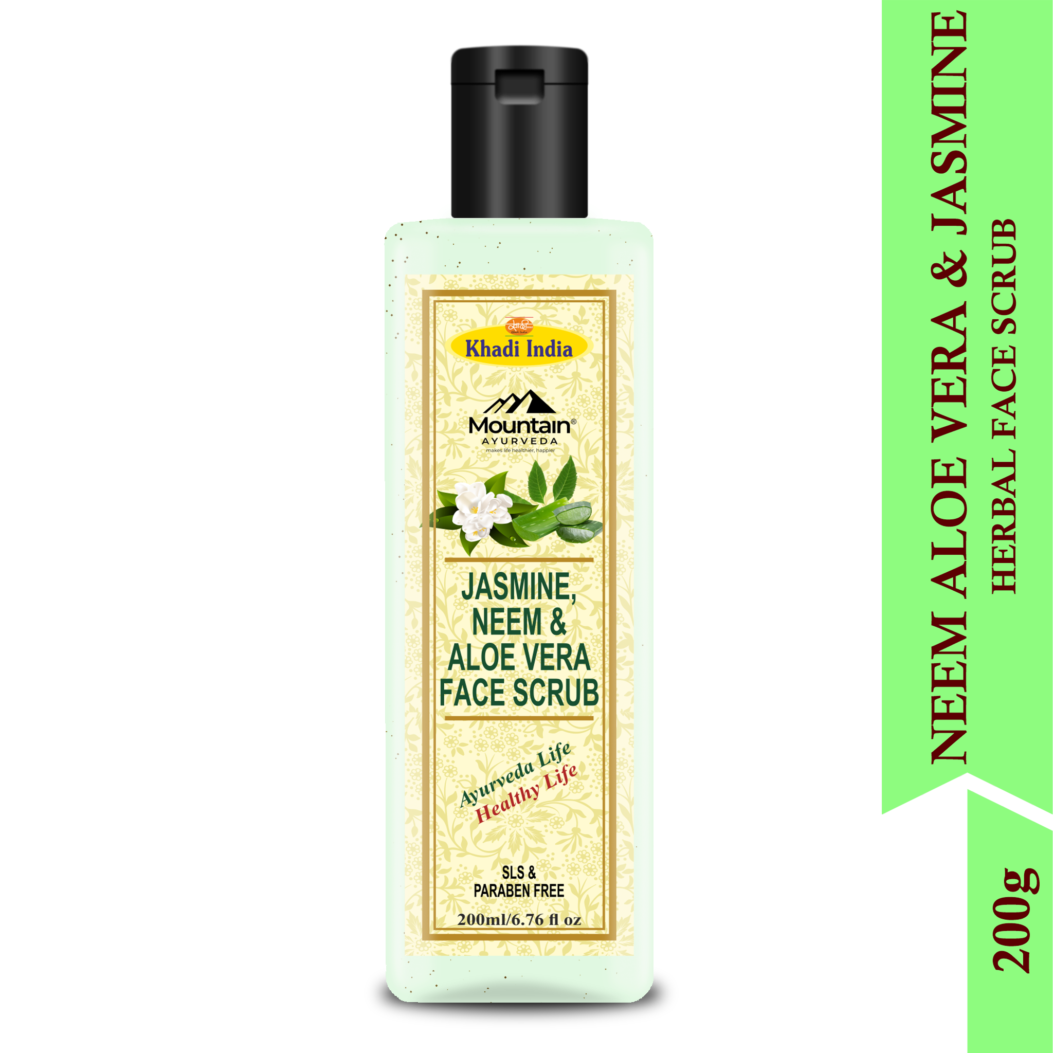 Herbal Jasmine & Neem Face Scrub for Deep Cleansing & Skin Brightening