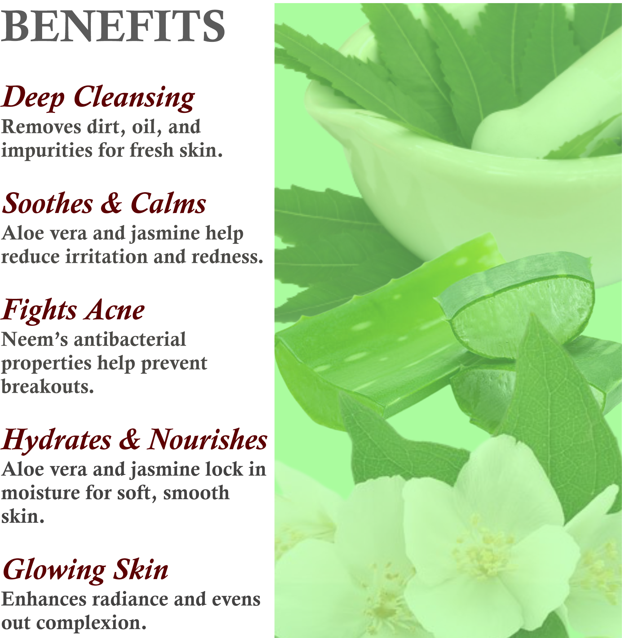 Benefits of Janakshahi Jasmine Neem Aloe Vera Face Scrub – Acne Control, Exfoliation, Hydration