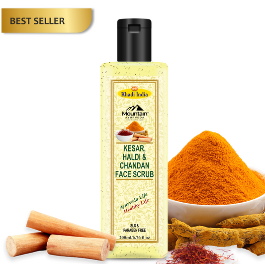 Janakshahi Kesar Haldi & Chandan Face Scrub 200ml – Brightening & Tan Removal