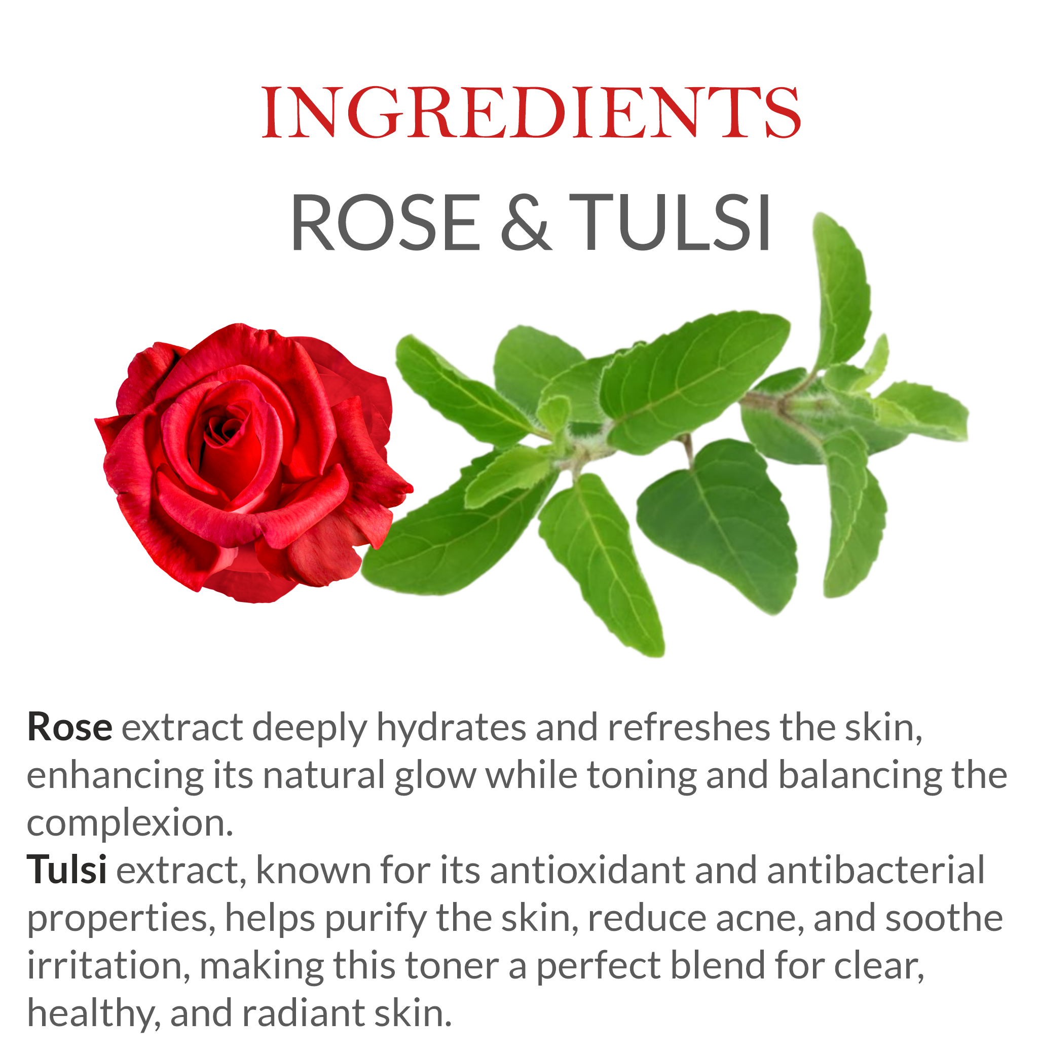 Natural Ingredients in Janakshahi Rose Tulsi Toner – Herbal Face Care