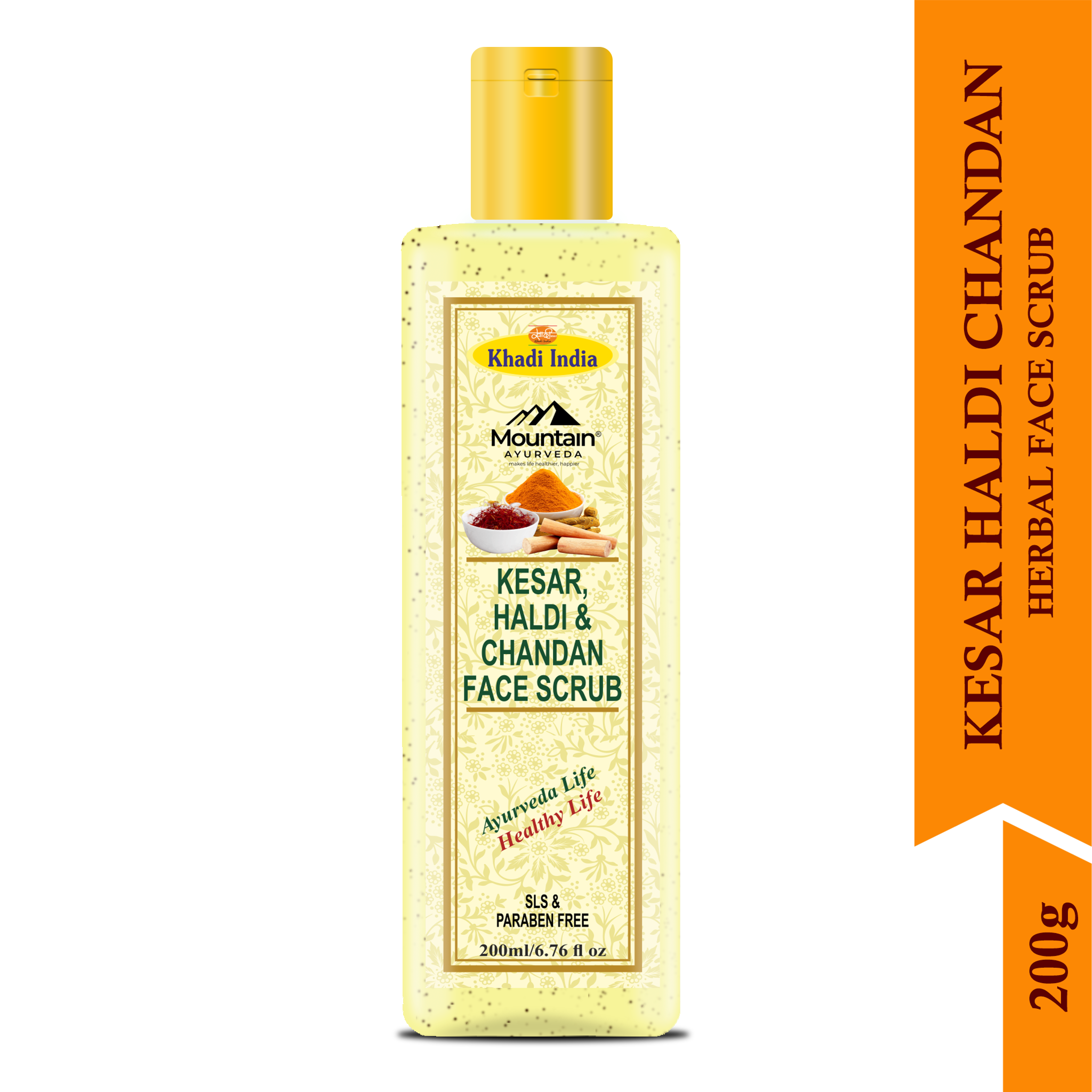 Herbal Saffron, Turmeric & Sandalwood Face Scrub for Glowing Skin