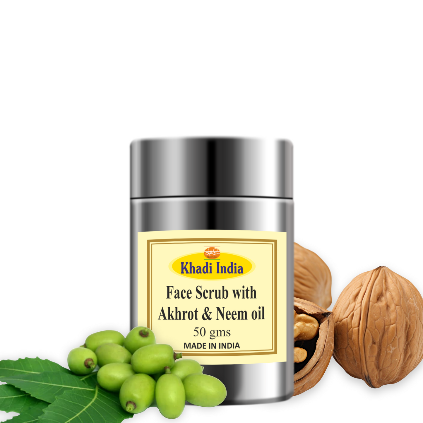 Khadi Akhrot & Neem Oil Face Scrub 70g – Deep Exfoliation for Clear Skin