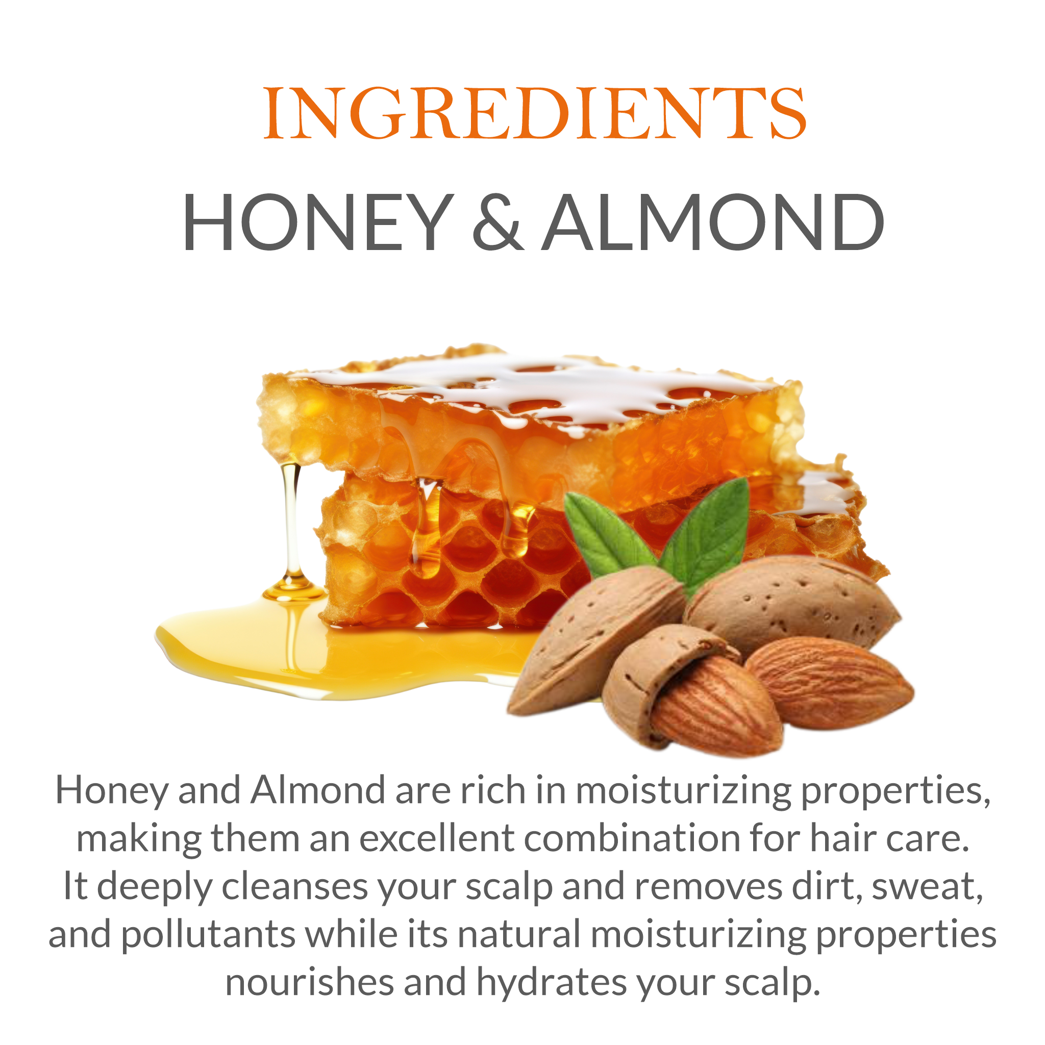 Natural ingredients in Khadi Almond Honey Shampoo - Almond Oil & Honey