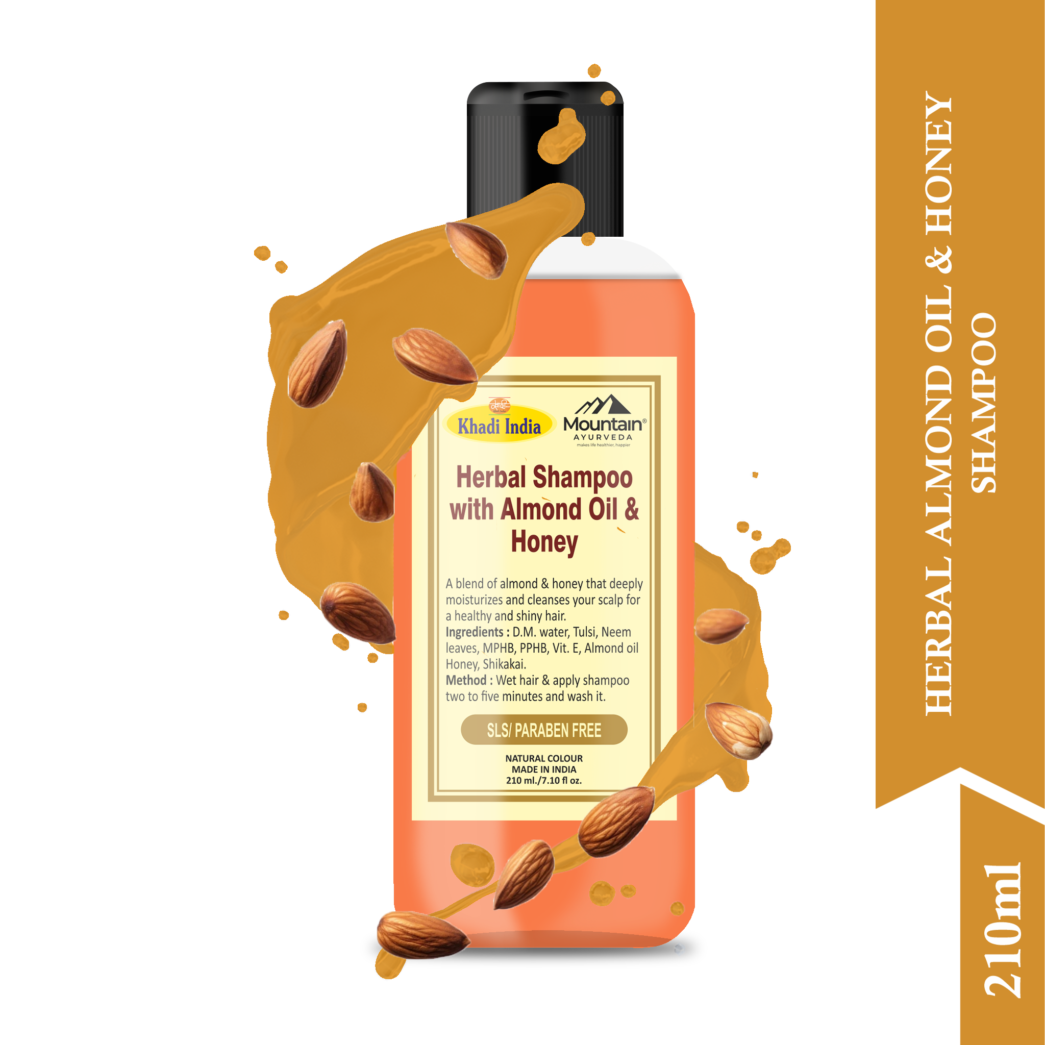 Best herbal shampoo for dry and frizzy hair with almond & honey