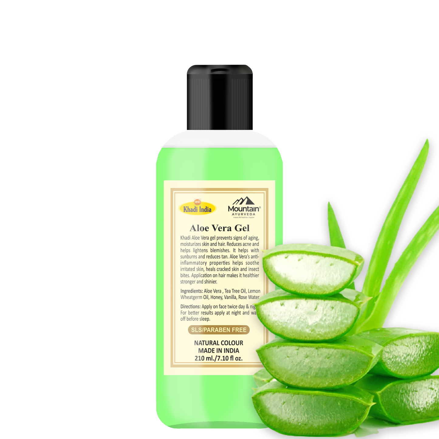 Khadi Aloe Vera Gel 210ml – Hydrating & soothing gel for face & body