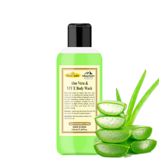 Khadi Aloe Vera VIT E Body Wash 210ml – Hydrating herbal body cleanser