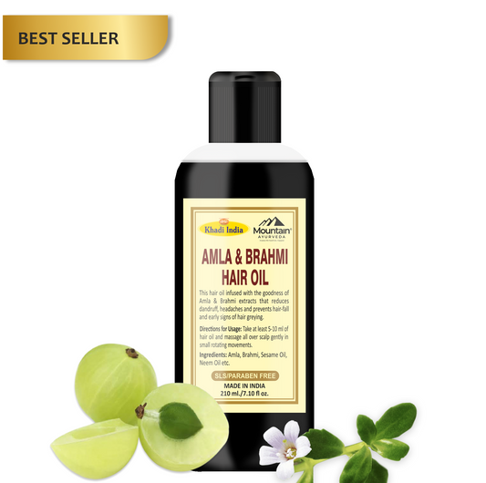 Khadi Amla Brahmi Herbal Hair Oil 210ml – Ayurvedic oil for hair growth and nourishment