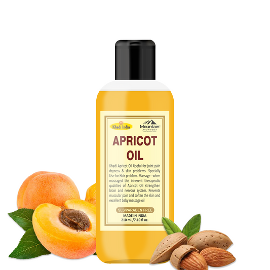 Khadi Apricot Oil 210ml – Cold-pressed natural oil for skin & hair nourishment