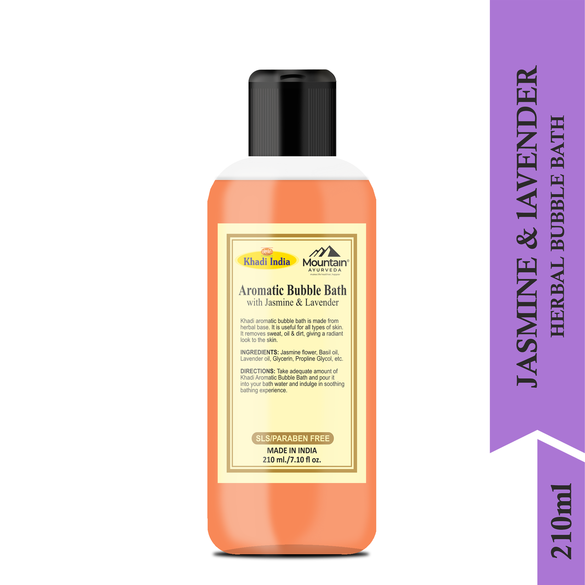 Natural Herbal Bubble Bath with Lavender & Jasmine – Creates Rich Foam