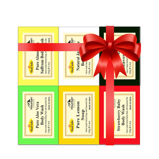 Khadi Assorted Soap Combo (Pack of 6) – Handmade Herbal Bathing Bar Set