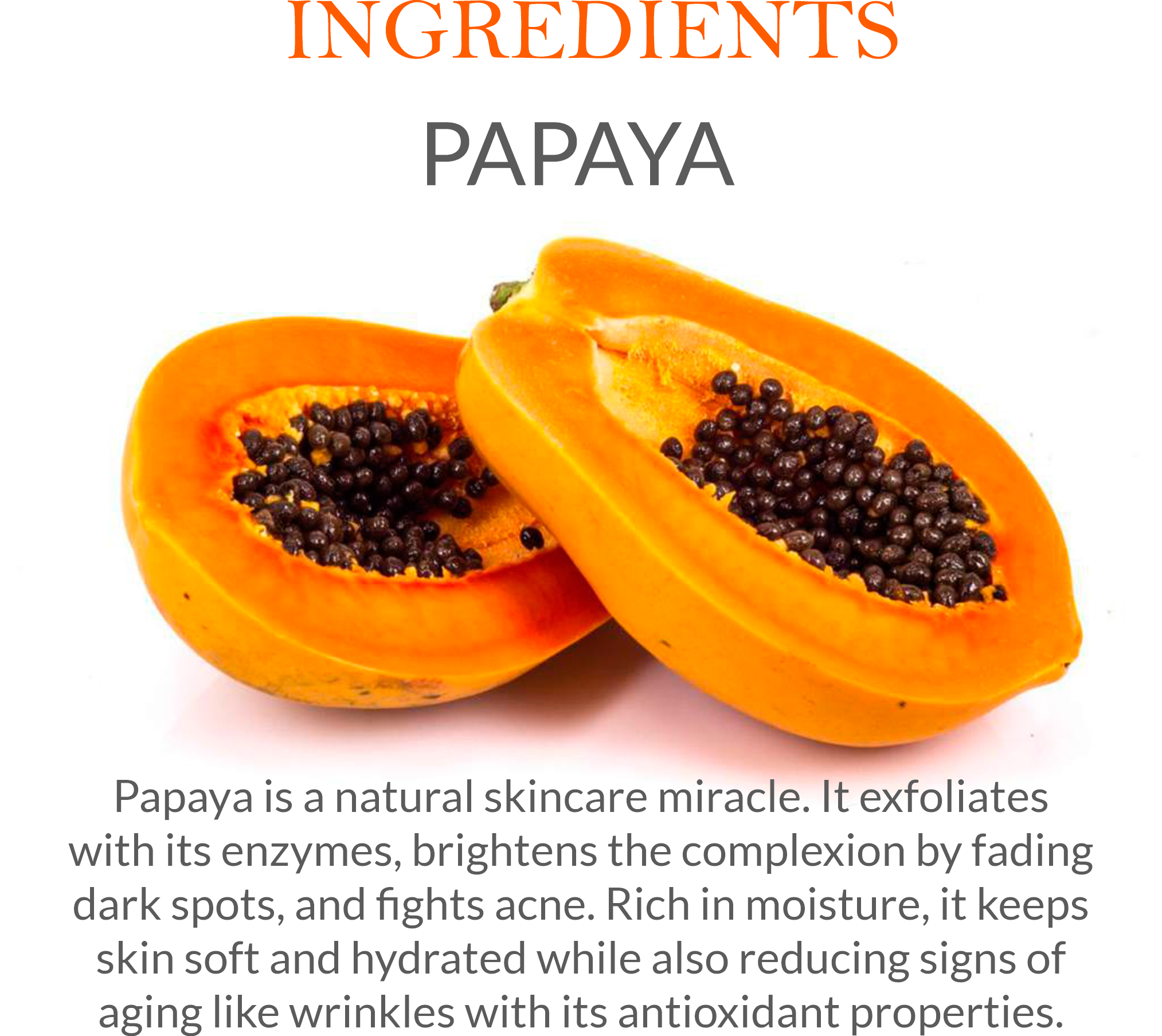 List of natural ingredients in Khadi Ayurvedic Facial Gel, including herbal extracts