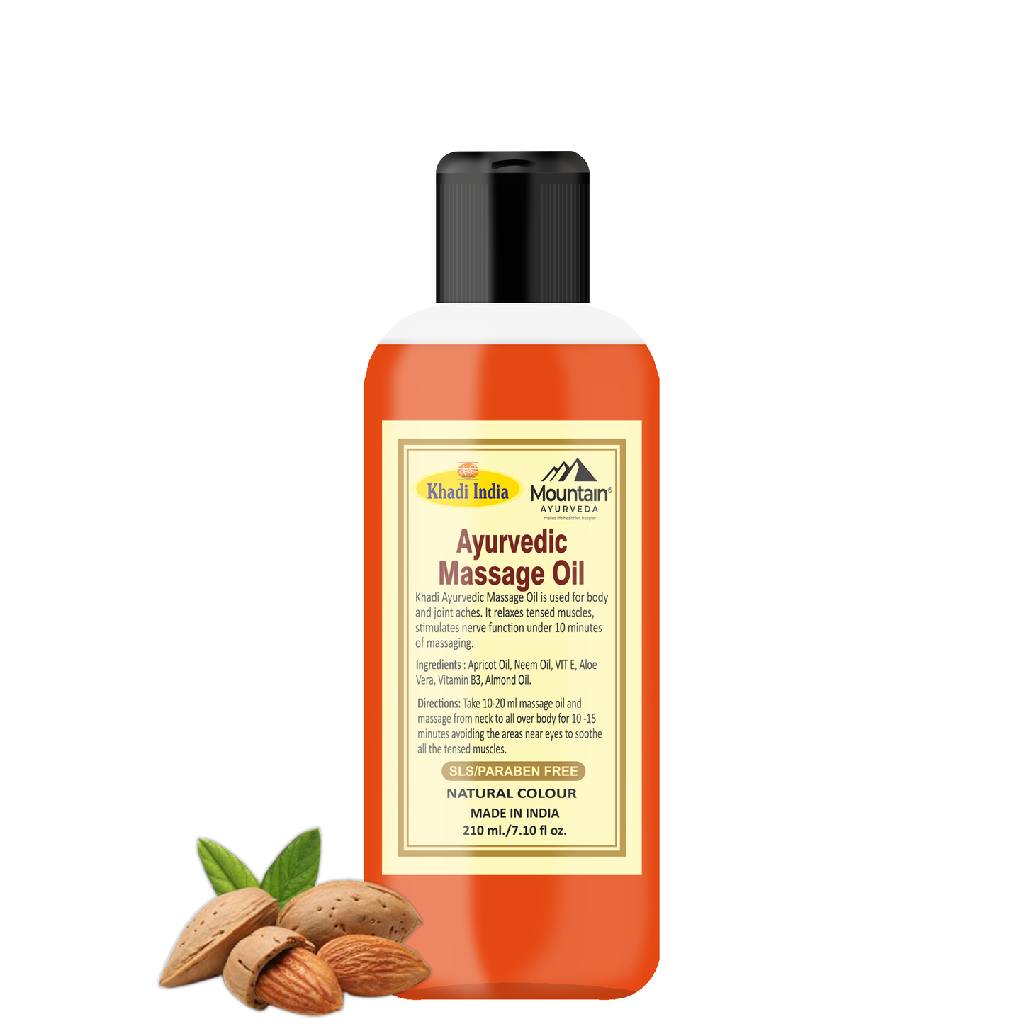 Khadi Ayurvedic Massage Oil 210ml – Herbal body massage oil for stress relief & hydration