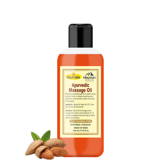 Khadi Ayurvedic Massage Oil 210ml – Herbal body massage oil for stress relief & hydration