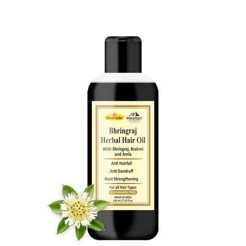 Khadi Bhringraj Herbal Hair Oil 210ml – Ayurvedic oil for hair growth and scalp nourishment