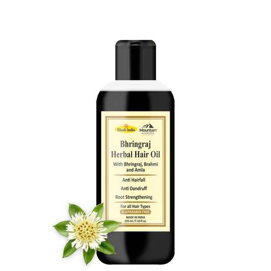 Khadi Bhringraj Herbal Hair Oil 210ml – Ayurvedic oil for hair growth and scalp nourishment