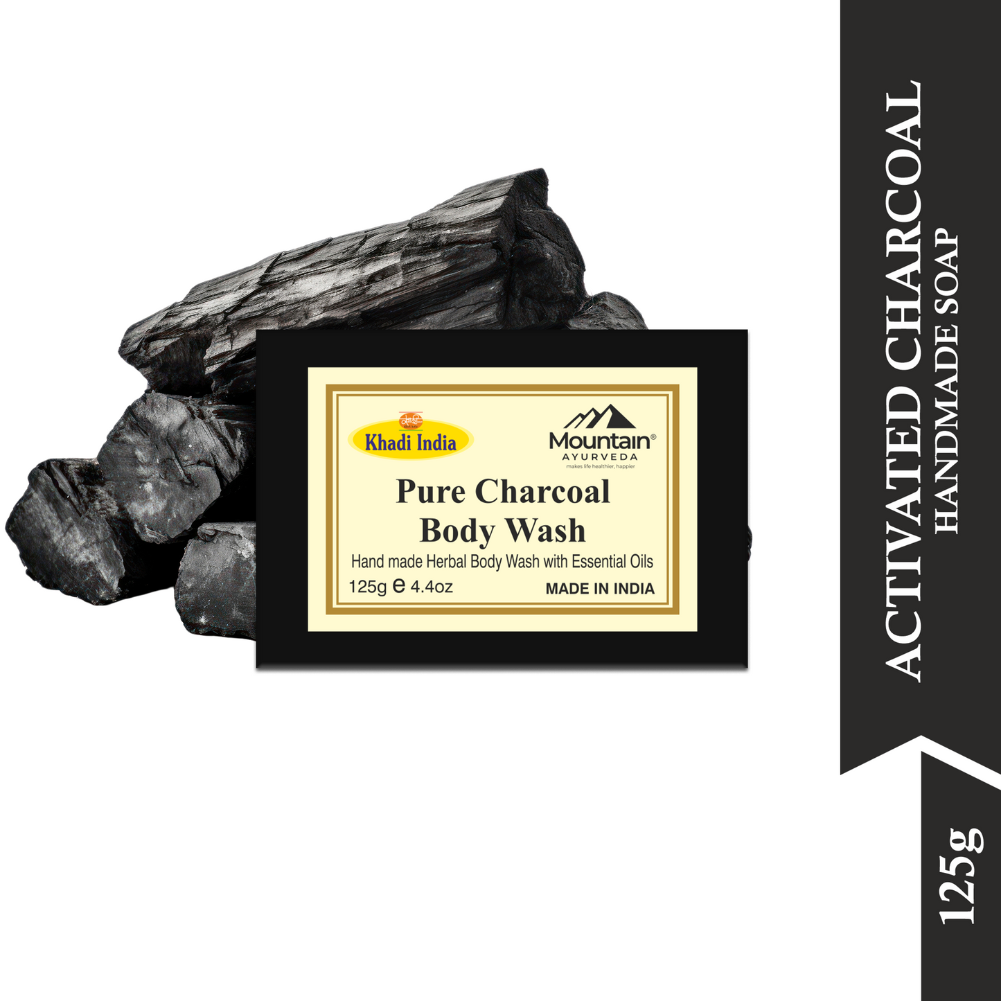 Khadi Charcoal Body Wash – Herbal Soap for Oil Control & Purification