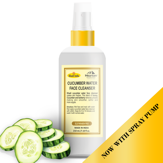 Khadi Cucumber Water Toning Face Wash 210ml – Herbal face wash with cucumber & aloe vera for deep cleansing & pore tightening