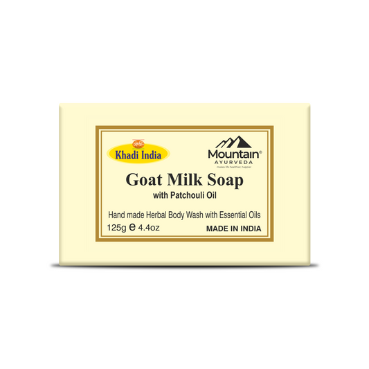 Khadi Goat Milk Soap with Patchouli – Herbal Handmade Moisturizing Bathing Bar 