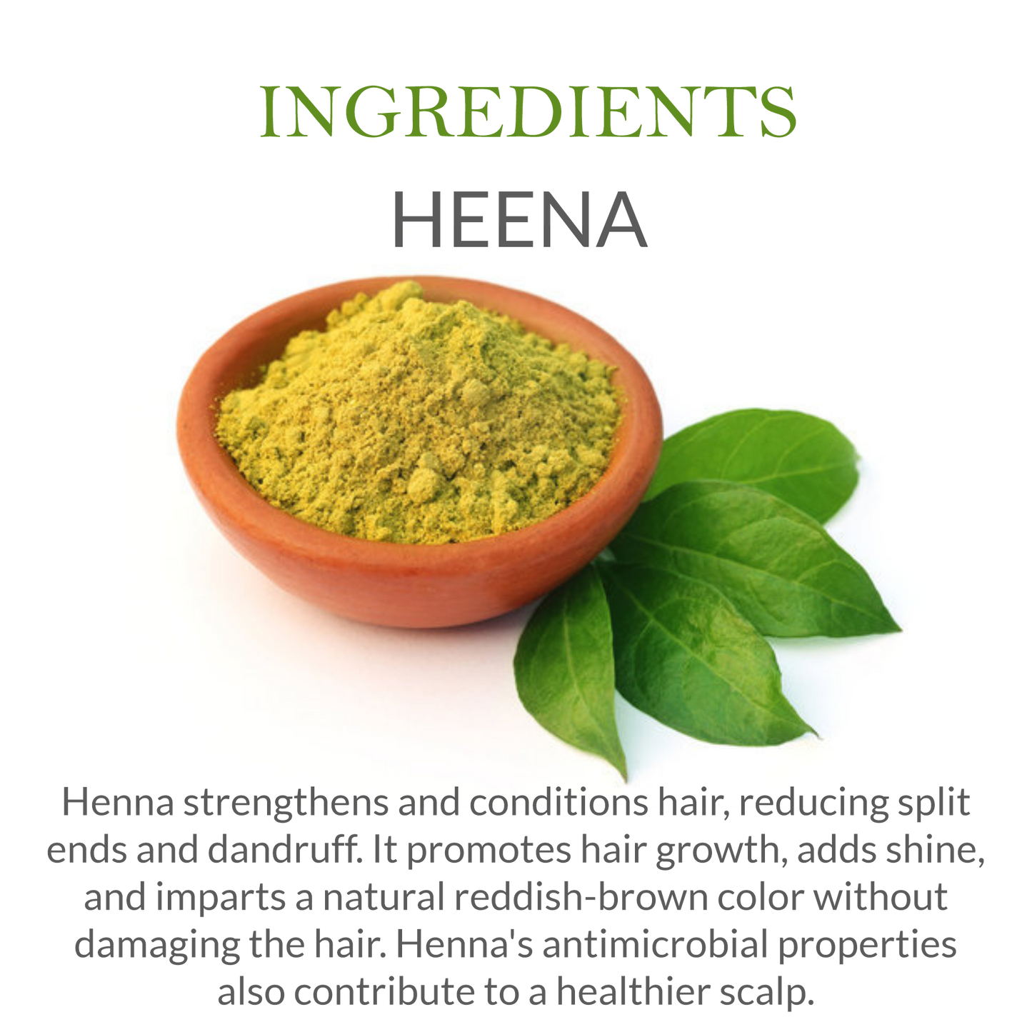 Natural ingredients in Khadi Henna Shampoo - Henna, Amla, and Ayurvedic herbs