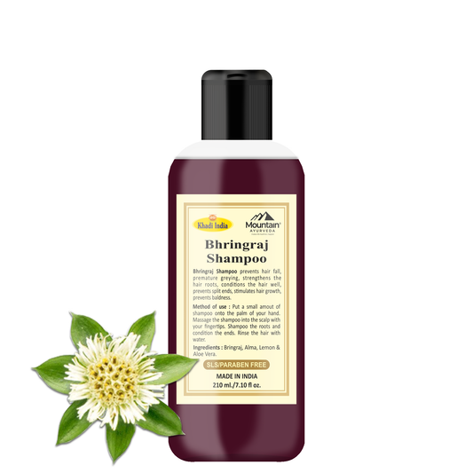 Khadi Herbal Bhringraj Shampoo 210ml for hair growth and strength