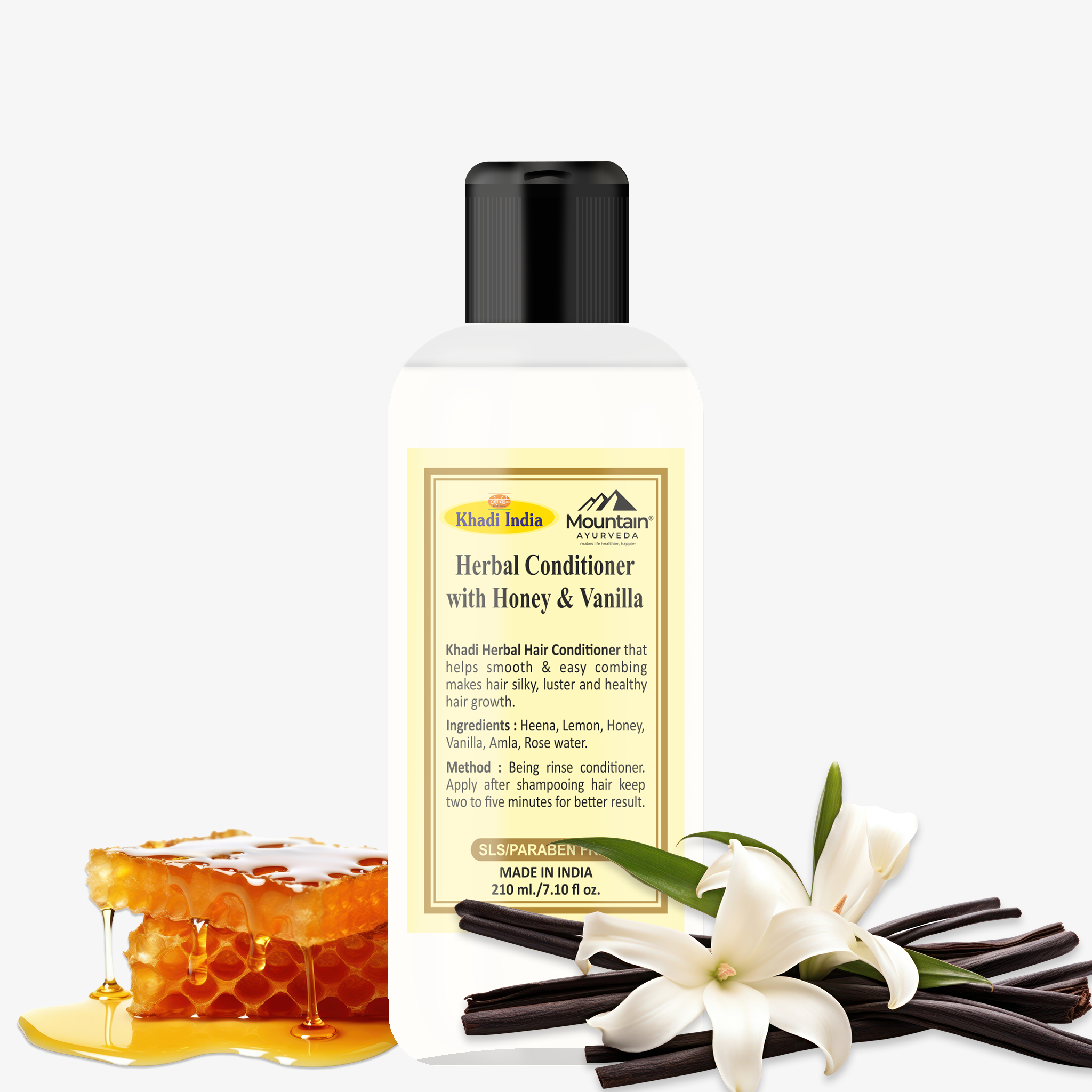 Khadi Herbal Honey & Vanilla Hair Conditioner – Moisturizing and Softening