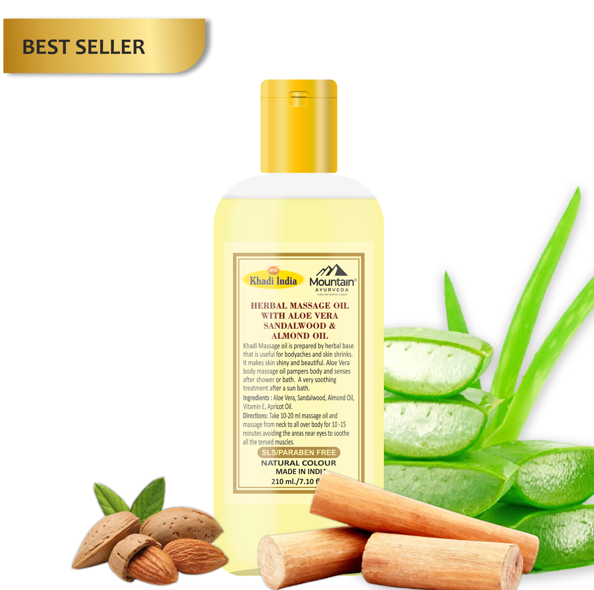 Khadi Herbal Massage Oil 210ml – Relaxing & nourishing oil for body massage