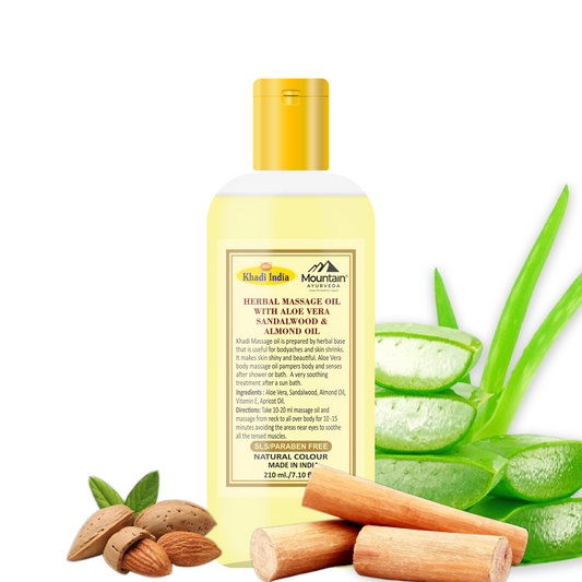 Khadi Herbal Massage Oil 210ml – Relaxing & nourishing oil for body massage