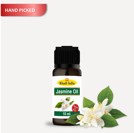 Khadi Jasmine Essential Oil 10ml – 100% Pure & Natural for Skin, Hair & Aromatherapy