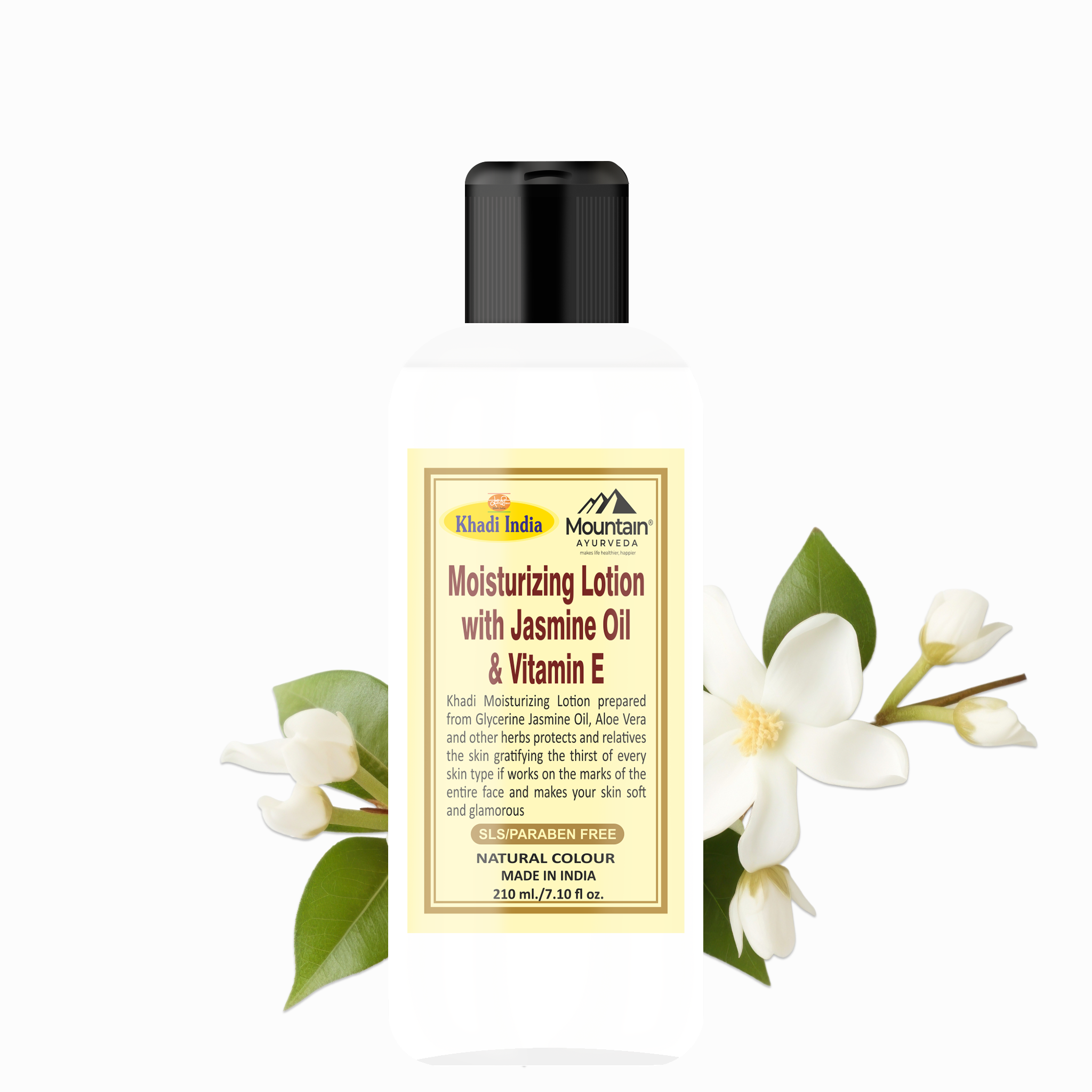 Khadi Jasmine & Vitamin E Lotion 210ml – Hydrating body lotion with floral jasmine essence and vitamin E for skin nourishment