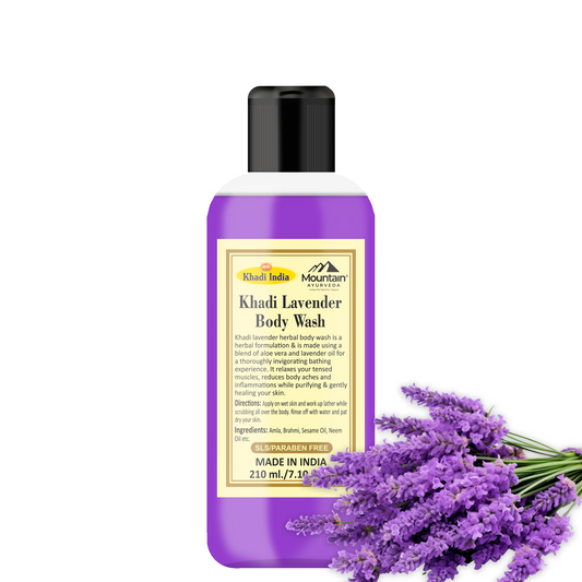 Khadi Lavender Body Wash 210ml – Soothing and hydrating herbal shower gel
