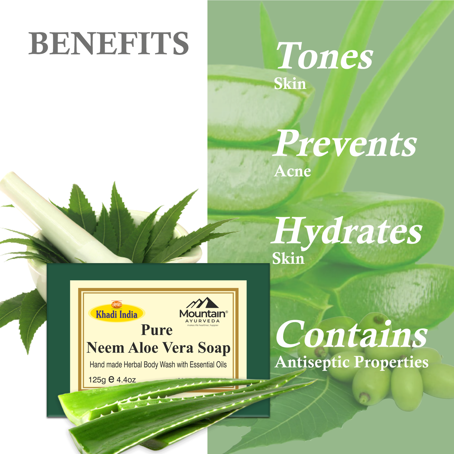 Benefits of Khadi Neem Aloe Vera Soap – Anti-Acne, Hydrating, and Purifying