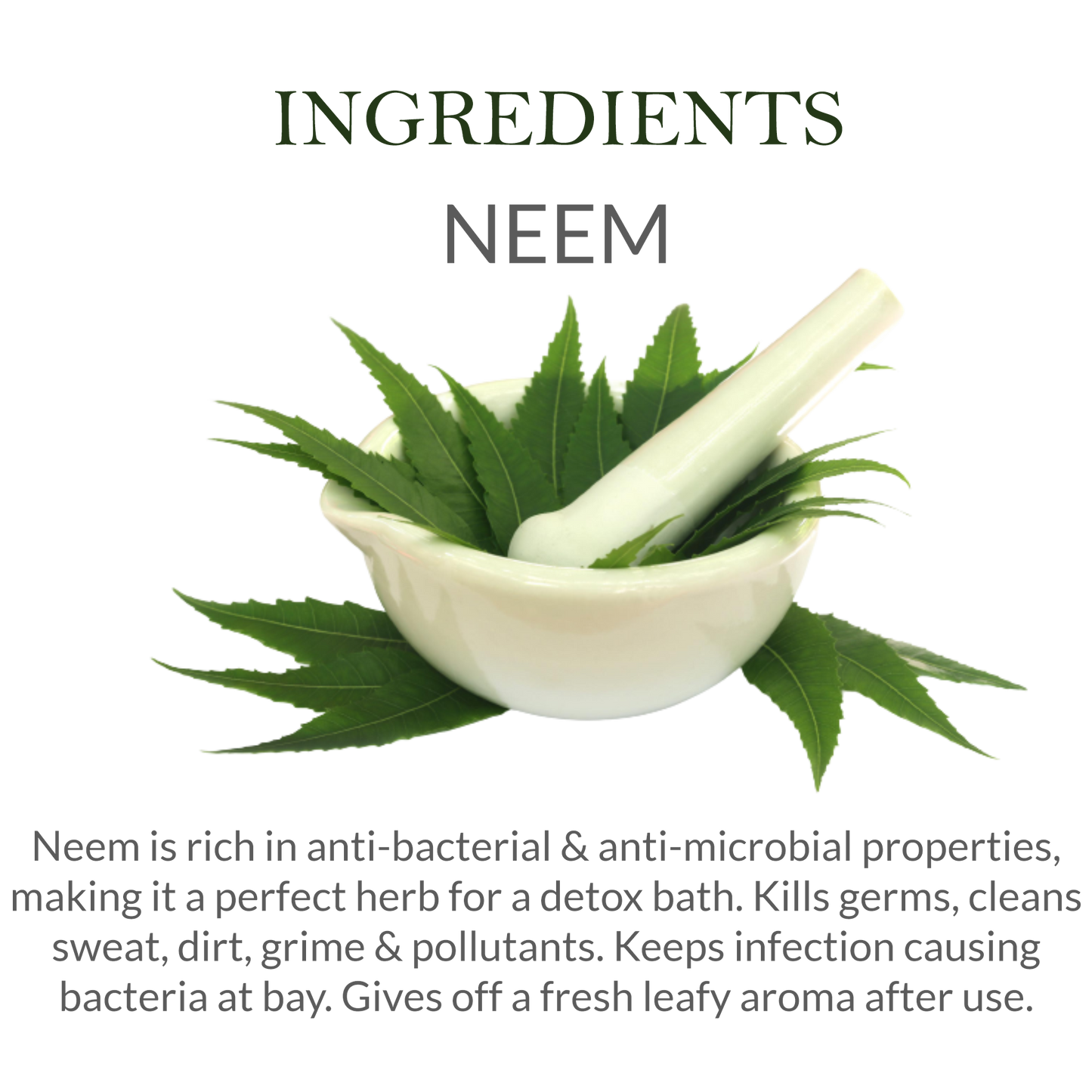 Khadi Neem Leaves Soap Ingredients – Neem, Essential Oils & Herbal Extracts