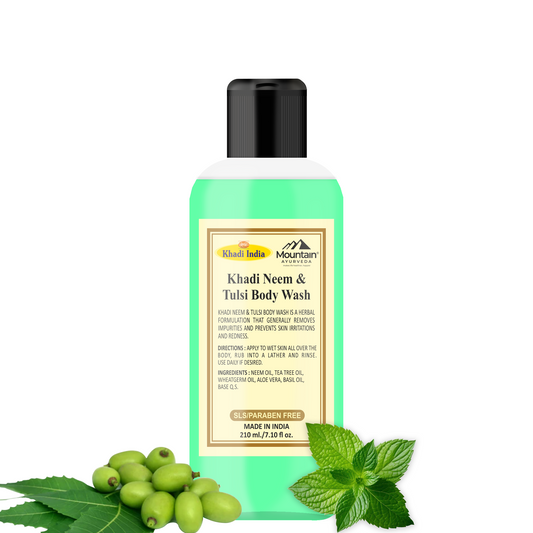 Khadi Neem Tulsi Face & Body Wash 210ml – Herbal purifying cleanser