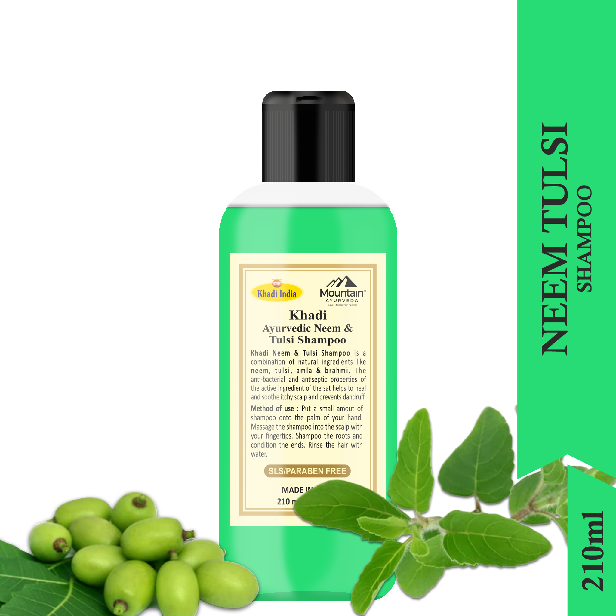 Best herbal anti-dandruff shampoo with Neem & Tulsi for itchy scalp