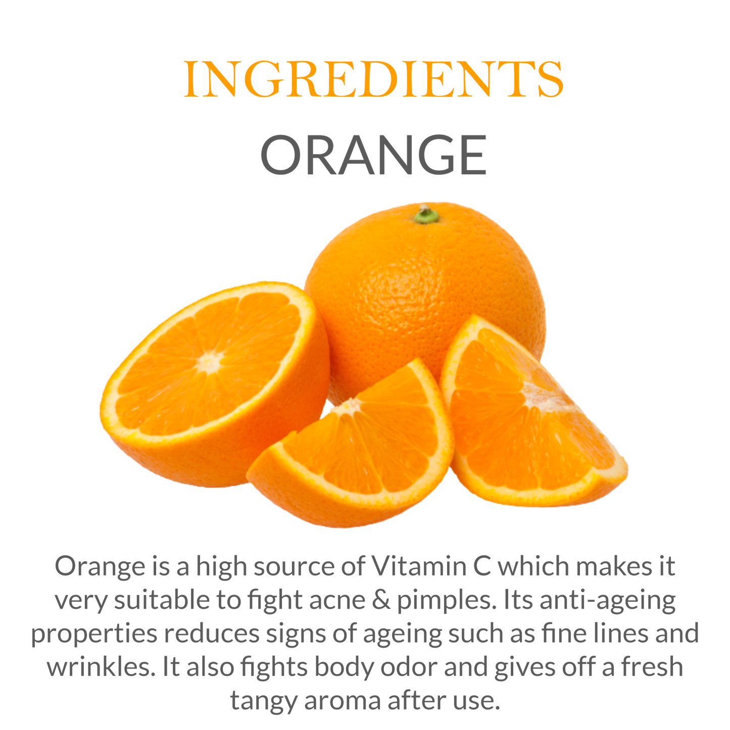 Khadi Ayurvedic Orange Soap Ingredients – Infused with Natural Orange Extracts & Vitamin C