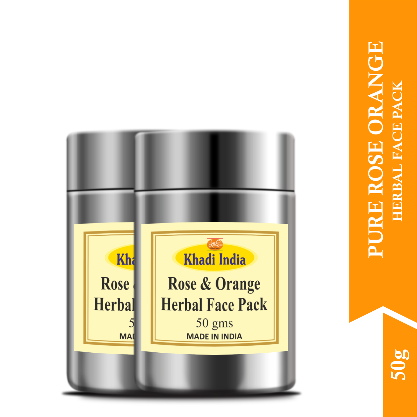 Khadi Rose & Orange Face Pack Powder – Ayurvedic Brightening Face Mask