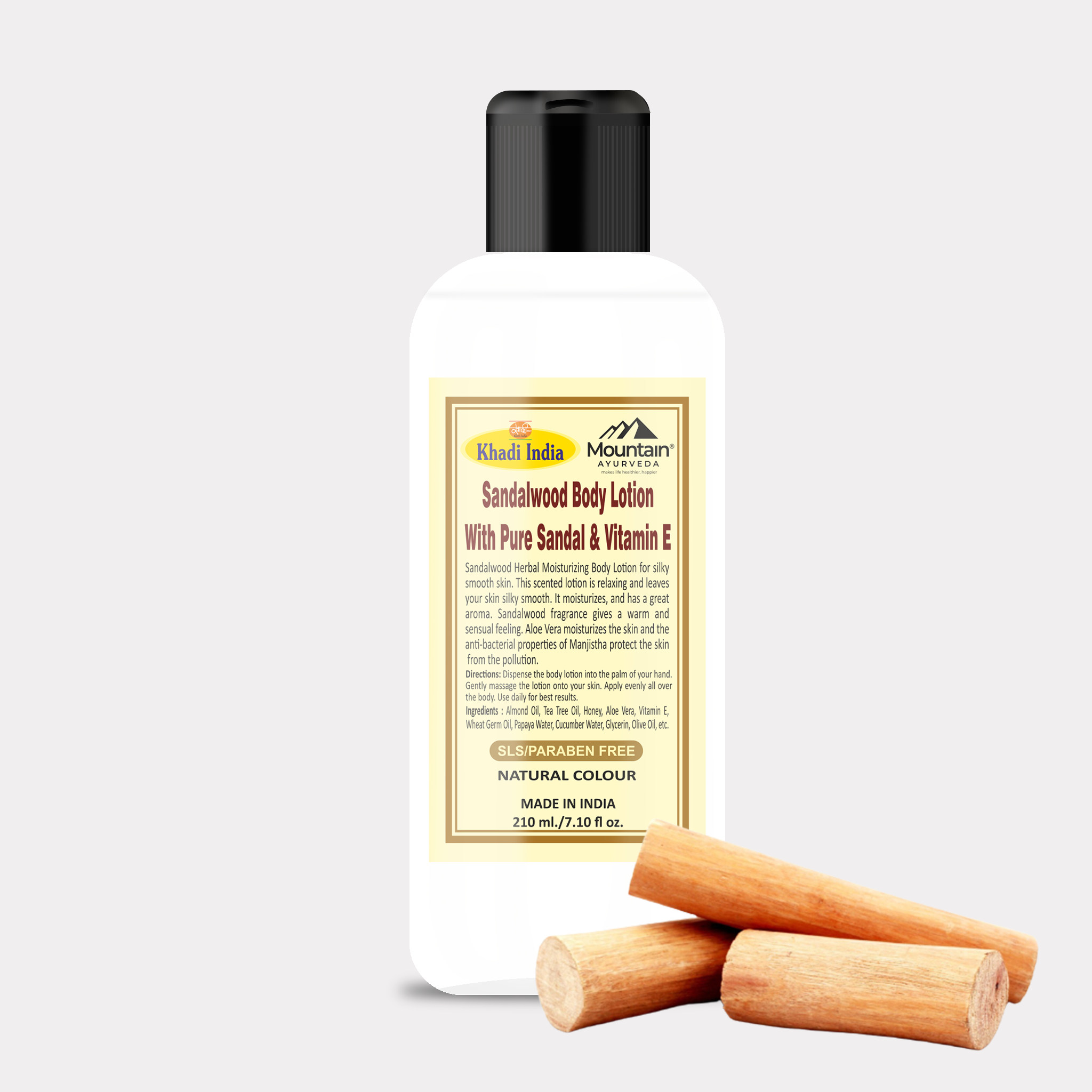 Khadi Sandalwood Body Lotion 210ml – Deep nourishment with sandalwood extracts