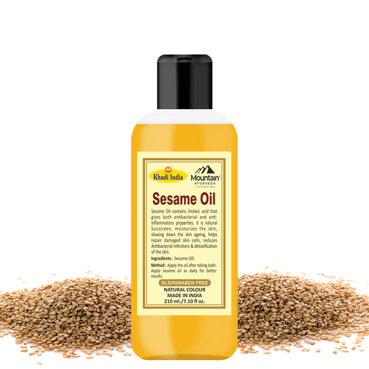 Khadi Sesame Seed Oil 210ml – Cold-pressed natural oil for skin & hair nourishment