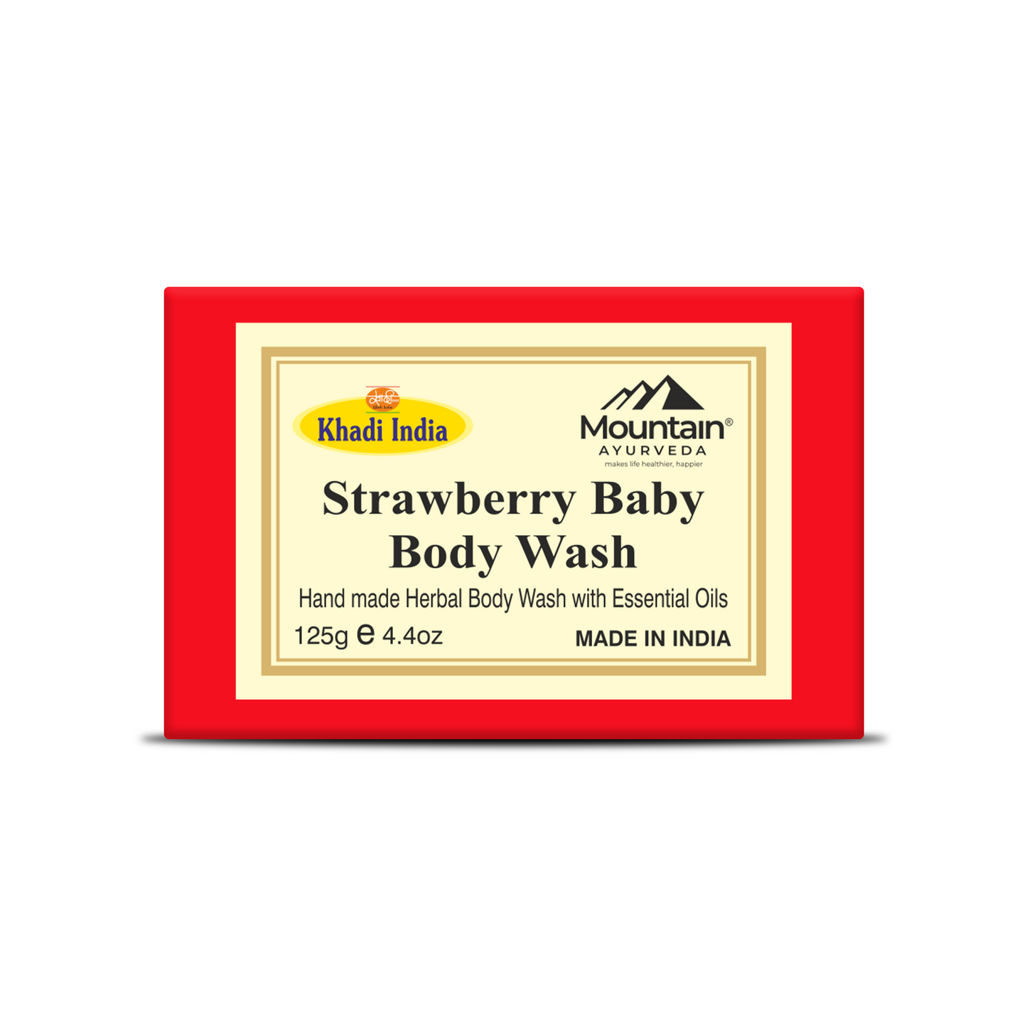 Khadi Strawberry Soap – Ayurvedic Handmade Herbal Soap for Soft & Glowing Skin